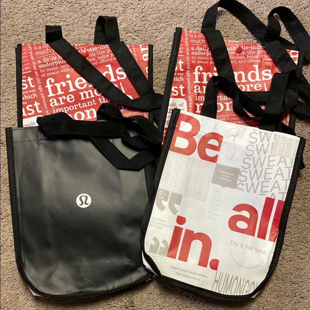Lululemon Black and Red Tote Bags